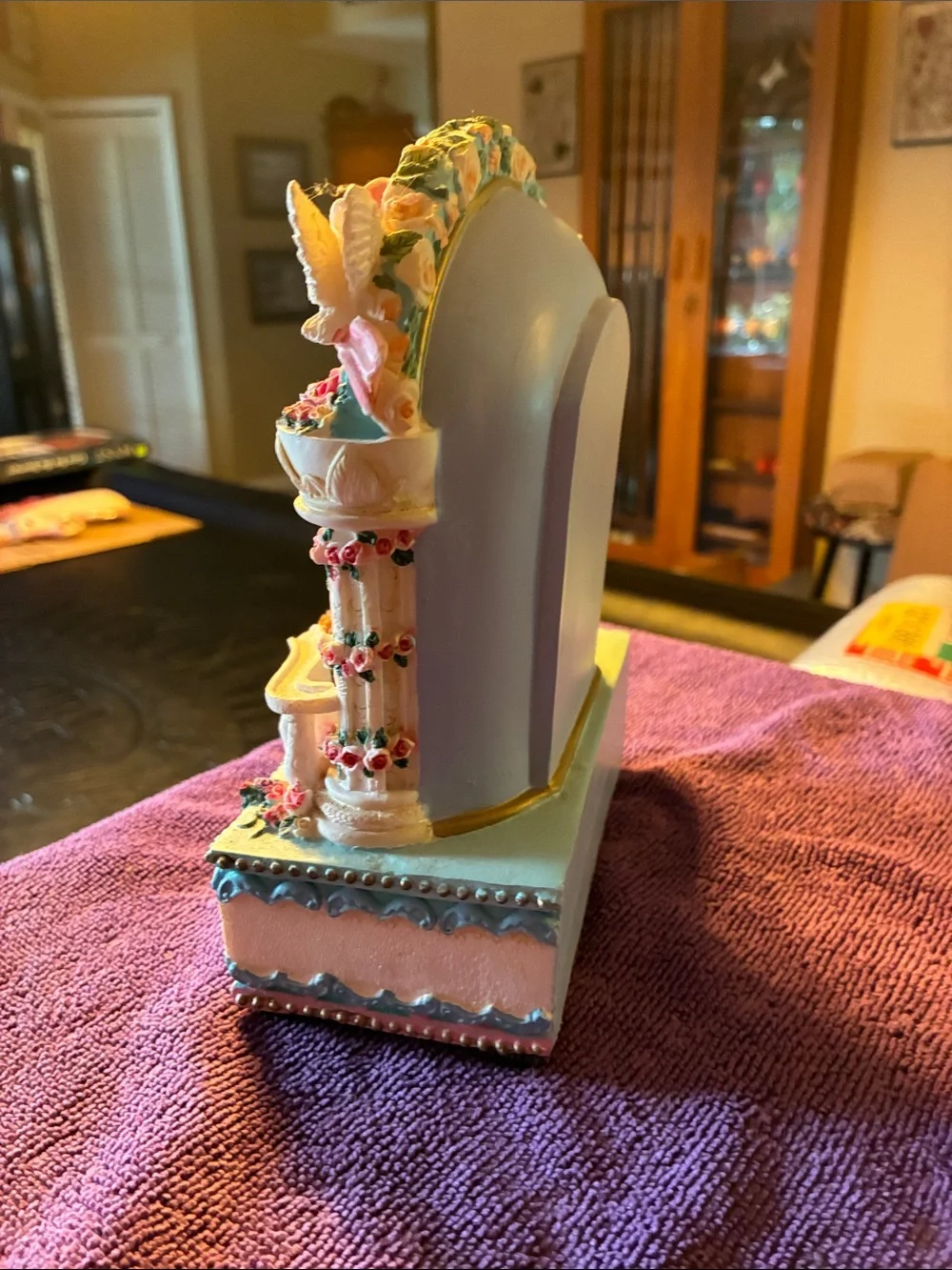 Whimsical Pastel Carousel Horse Music Box - Pink & Cream